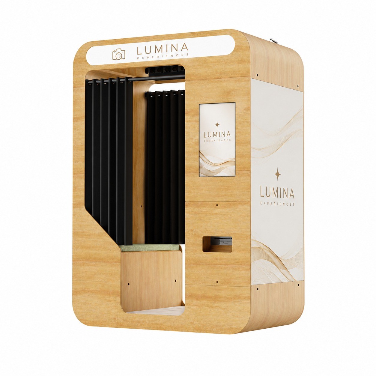 The Lumina Suite premium enclosed photo booth